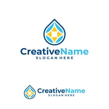 Star water logo design vector template, Creative Star water drop logo conce.. 스톡 일러스트