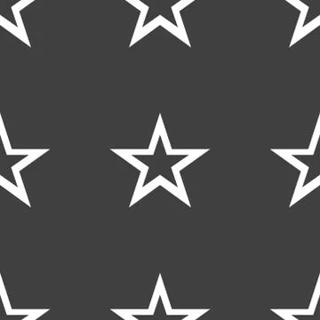 Star web icon. flat design. Seamless gray pattern. Illustrazione stock