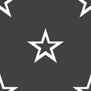 Star web icon. flat design. Seamless gray pattern. Stock Illustration