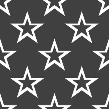 Star web icon. flat design. Seamless gray pattern. Stock Illustration