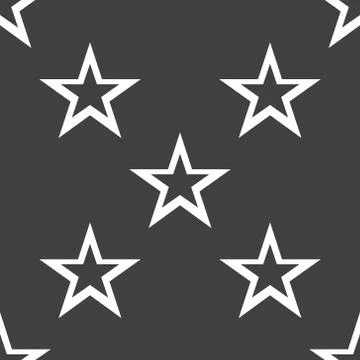 Star web icon. flat design. Seamless gray pattern. Stock Illustration