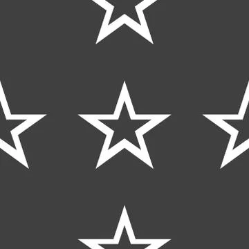 Star web icon. flat design. Seamless gray pattern. Illustrazione stock