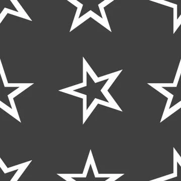 Star web icon. flat design. Seamless gray pattern. Stock Illustration