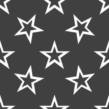 Star web icon. flat design. Seamless gray pattern. Stock Illustration