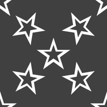 Star web icon. flat design. Seamless gray pattern. Illustrazione stock