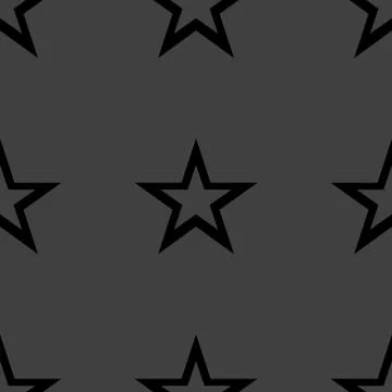 Star web icon. flat design. Seamless gray pattern. Stock Illustration