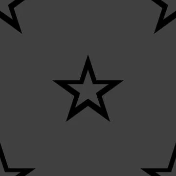Star web icon. flat design. Seamless gray pattern. Stock Illustration