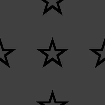 Star web icon. flat design. Seamless gray pattern. Stock Illustration
