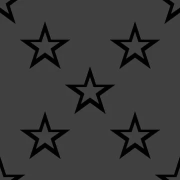 Star web icon. flat design. Seamless gray pattern. Stock Illustration