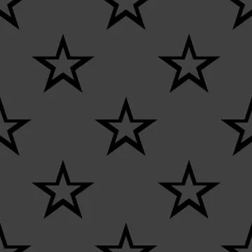 Star web icon. flat design. Seamless gray pattern. Illustrazione stock