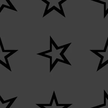 Star web icon. flat design. Seamless gray pattern. Illustrazione stock