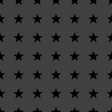 Star web icon. flat design. Seamless gray pattern. Stock Illustration
