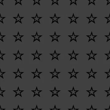 Star web icon. flat design. Seamless gray pattern. Stock Illustration