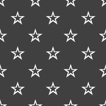 Star web icon. flat design. Seamless gray pattern. Stock Illustration