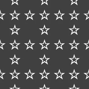 Star web icon. flat design. Seamless gray pattern. 스톡 일러스트