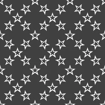 Star web icon. flat design. Seamless gray pattern. Illustrazione stock