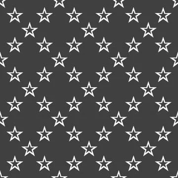 Star web icon. flat design. Seamless gray pattern. Stock Illustration