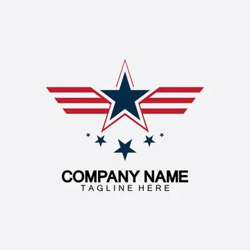 Star with wing logo icon vector illustration design template Stock Illustration