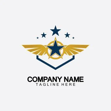 Star with wing logo icon vector illustration design template 스톡 일러스트