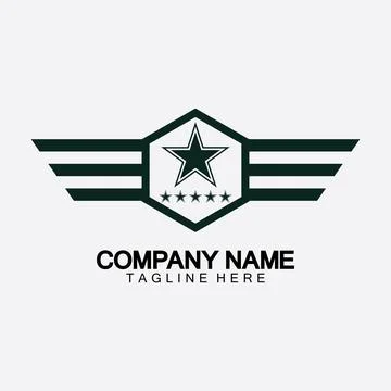 Star with wing logo icon vector illustration design template Illustrazione stock