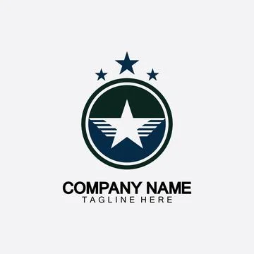 Star with wing logo icon vector illustration design template Stock Illustration