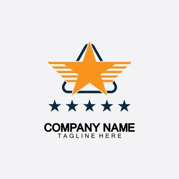 Star with wing logo icon vector illustration design template Stock Illustration