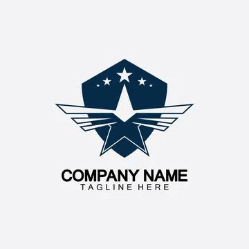 Star with wing logo icon vector illustration design template 스톡 일러스트