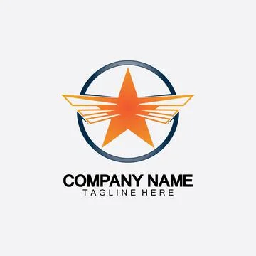 Star with wing logo icon vector illustration design template Illustrazione stock