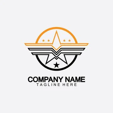 Star with wing logo icon vector illustration design template Illustrazione stock
