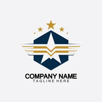 Star with wing logo icon vector illustration design template Stock Illustration