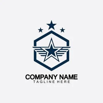 Star with wing logo icon vector illustration design template Illustrazione stock