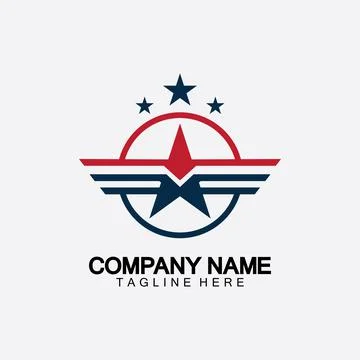 Star with wing logo icon vector illustration design template Stock Illustration