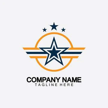 Star with wing logo icon vector illustration design template Illustrazione stock