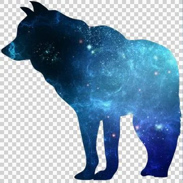 Star wolf on a transparent background Stock Illustration