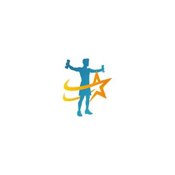 Star Workout Logo Inspirations for Exercise Stock Illustration