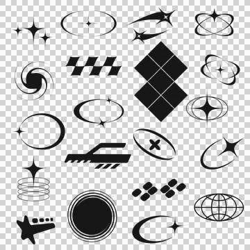 Star y2k collection Illustrazione stock