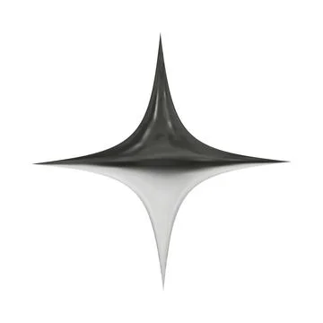Star in y2k style with chrome effect isolated on white background Stock Illustration