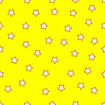 Star yellow seamless pattern wallpaper with white background vector illustrat Illustrazione stock