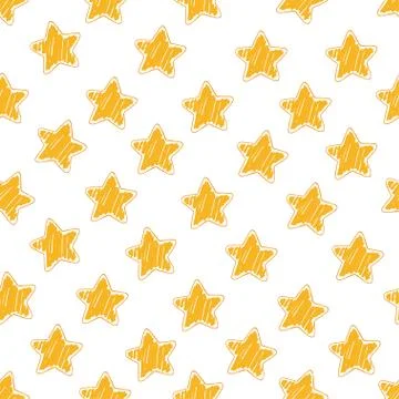 Star yellow vector seamless pattern. 스톡 일러스트