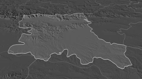 Stara Zagora, Bulgaria. Bilevel elevation map with surface waters Stock Illustration