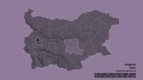 Stara Zagora, Bulgaria. Colored elevation map Stock Illustration