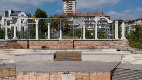 Stara Zagora Forum ruins Stock Footage 80713280