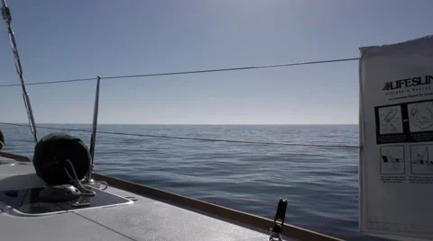 Starboard view in the middle of the endless Pacific Ocean on a calm day Stock Footage 67958969