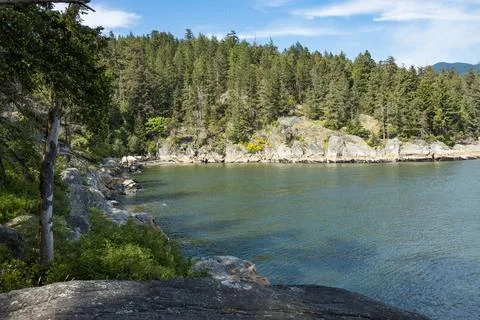 Starboat Cove view inside Lighthouse Park in West Vancouver Stock Photos