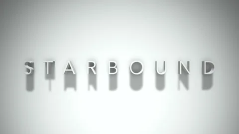 Starbound 3D title animation with shadows on a white background Stock Footage 296629047