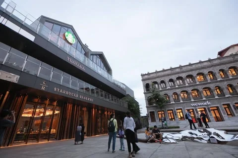 Starbucks in Beijing Stock Footage 171500734