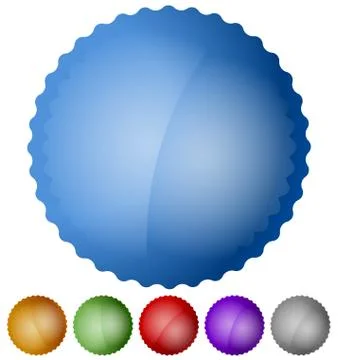Starburst, badge design elements with empty space in 6 colors イラスト素材