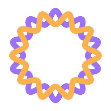 Starburst Circular Frame Vector Illustration Decorative Wavy Border Abstrac.. Stock Illustration