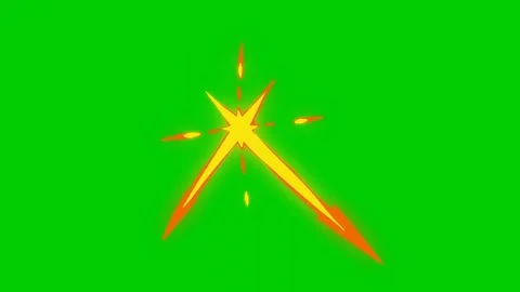 Starburst design with sharp orange and yellow spikes on bright green background Stockbeeldmateriaal 335091913