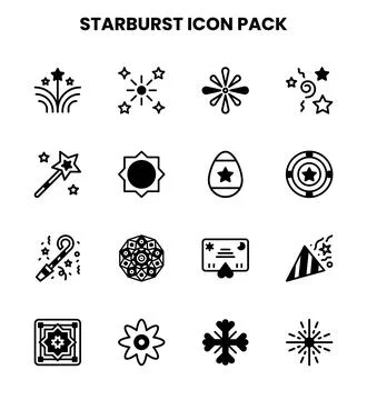 Starburst DuoTone Bundle Icons Pack Stock Illustration